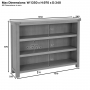 Marbury Putty Grey Painted Wide Low Large Bookcase