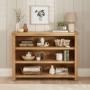 Marbury Oak Wide Low Large Bookcase