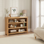 Marbury Oak Wide Low Large Bookcase