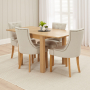 Marbury Oak Square Flip Top Extension Dining Table – Extending 85 to 170cm