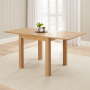 Marbury Oak Flip Top Extending Dining Table with 4 Scoop Linen Dining Chairs