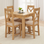 Marbury Oak Square Flip Top Extension Dining Table – Extending 85 to 170cm