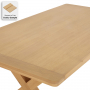 Marbury Oak 1.8m Cross Leg Dining Table and 4 Natural Fabric Scoop Back Chairs