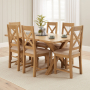 Marbury Oak 1.8m Cross Leg Dining Table and 6 Cross Back Chairs