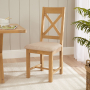 Marbury Oak 2.2m Cross Leg Dining Table and 6 Cross Back Chairs