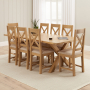 Marbury Oak 2.2m Cross Leg Dining Table and 8 Cross Back Chairs