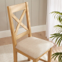 Marbury Oak Cross Back Dining Chair with Natural Fabric Seat