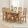 Marbury Oak Cross Back Dining Chair with Natural Fabric Seat