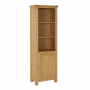 Marbury Oak Tall Narrow Bookcase with 1 Door Cupboard