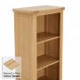 Marbury Oak Tall Narrow Bookcase with 1 Door Cupboard