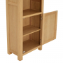 Marbury Oak Tall Narrow Bookcase with 1 Door Cupboard