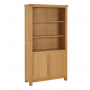 Marbury Oak Tall Wide Bookcase with 2 Door Cupboard