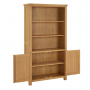 Marbury Oak Tall Wide Bookcase with 2 Door Cupboard