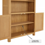 Marbury Oak Tall Wide Bookcase with 2 Door Cupboard