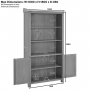 Marbury Putty Grey Painted Tall Wide Bookcase with 2 Door Cupboard