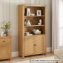 Marbury Oak Tall Wide Bookcase with 2 Door Cupboard