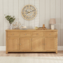 Marbury Oak Extra Large 4 Drawer 4 Door Sideboard