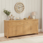 Marbury Oak Extra Large 4 Drawer 4 Door Sideboard