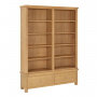 Marbury Oak Grand Double Library Bookcase with 2 Drawers