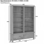 Marbury Putty Grey Painted Grand Double Library Bookcase with 2 Drawers