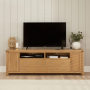 Marbury Oak XXL Widescreen TV Unit Stand – Up to 100” TV Size