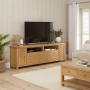 Marbury Oak XXL Widescreen TV Unit Stand – Up to 100” TV Size