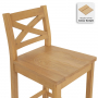 Marbury Oak Cross Back Kitchen Counter Bar Stool 