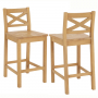 Marbury Oak Cross Back Kitchen Counter Bar Stool 