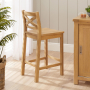 Marbury Oak Cross Back Kitchen Counter Bar Stool 