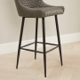 Paloma Honeycomb Bar Stool – Grey Faux Leather