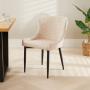 Paloma Honeycomb Dining Chair – Champagne Velvet