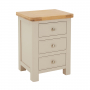 Marbury Putty Grey Painted 3 Drawer Bedside Table