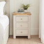 Marbury Putty Grey Painted 3 Drawer Bedside Table