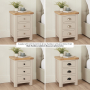 Marbury Putty Grey Painted 3 Drawer Bedside Table