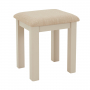 Marbury Putty Grey Painted Dressing Table Stool with Natural Fabric Seat