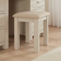 Marbury Putty Grey Painted Dressing Table Stool with Natural Fabric Seat