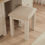 Marbury Putty Grey Painted Dressing Table Stool with Natural Fabric Seat