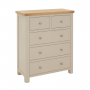 Marbury Putty Grey Painted 2 over 3 Drawer Chest