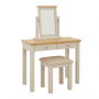 Marbury Putty Grey Painted 2 Drawer Dressing Table Set with Mirror & Stool