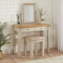 Marbury Putty Grey Painted 2 Drawer Dressing Table Set with Mirror & Stool