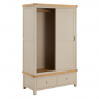 Marbury Putty Grey Painted Double Wardrobe with 2 Sliding Doors & 2 Drawers