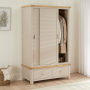 Marbury Putty Grey Painted Double Wardrobe with 2 Sliding Doors & 2 Drawers