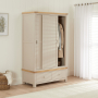 Marbury Putty Grey Painted Double Wardrobe with 2 Sliding Doors & 2 Drawers