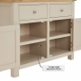 Marbury Putty Grey Painted Medium 2 Door 2 Drawer Sideboard