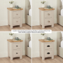 Marbury Putty Grey Painted 2 Drawer Slim Bedside Table