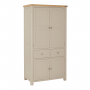 Marbury Putty Grey Painted Double Kitchen Larder Pantry Cupboard