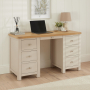 Marbury Putty Grey Painted Large Twin Pedestal Desk