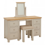 Marbury Putty Grey Painted Twin Pedestal Dressing Table Set with Stool & Mirror