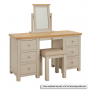 Marbury Putty Grey Painted Twin Pedestal Dressing Table Set with Mirror