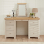 Marbury Putty Grey Painted Twin Pedestal Dressing Table Set with Mirror